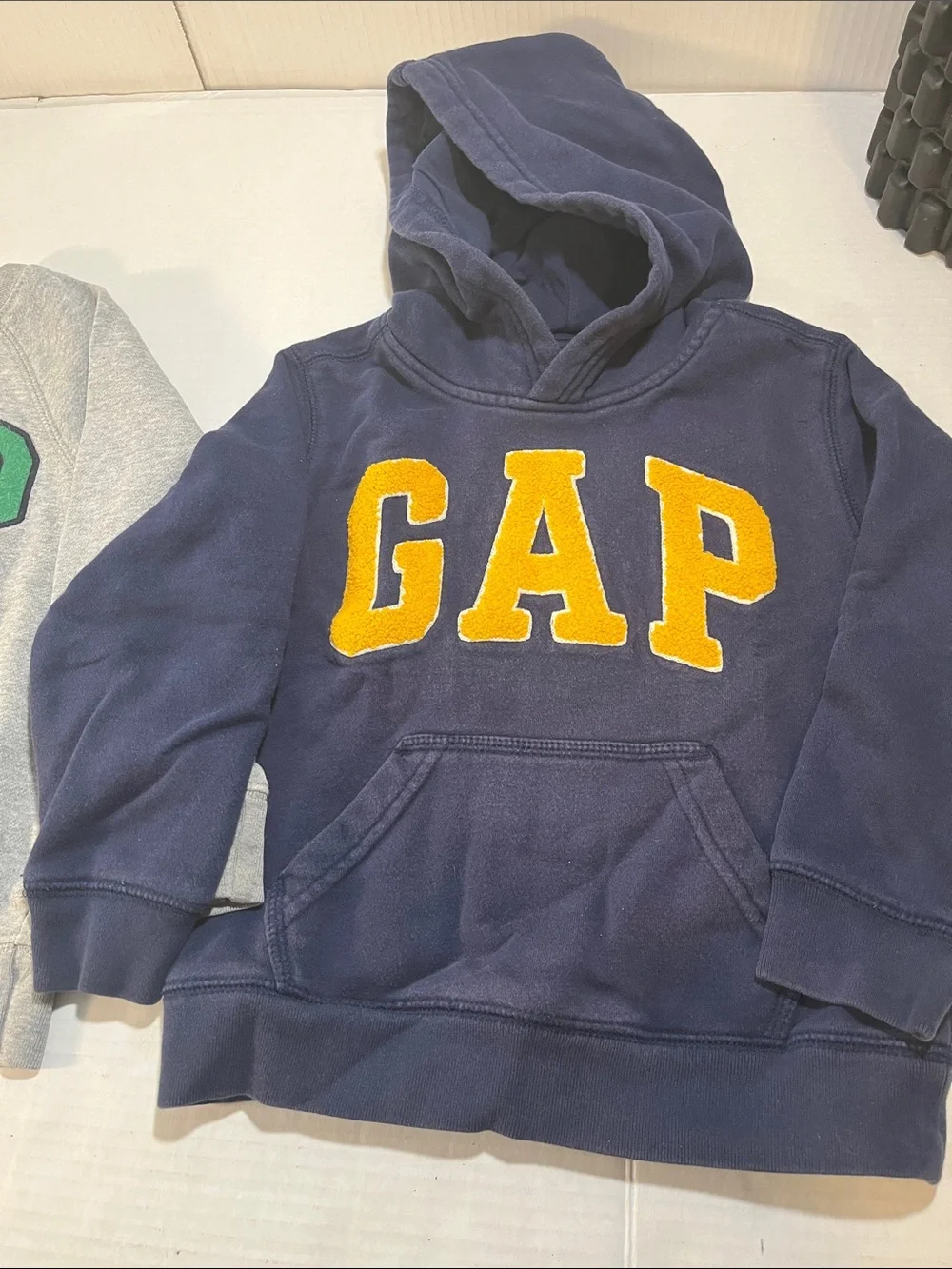 GAP Navy Hoodie and Gray Crewneck with Contrasting Logos
